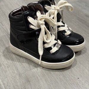 Michael Kors Black High-Top Sneakers with white Laces